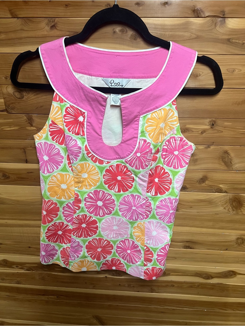 Lilly Pulitzer Pink Multi Floral Keyhole Tank - Picture 2 of 6